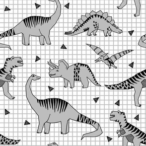 Dinos // Slate dinosaur prehistoric baby nursery baby boy grey 