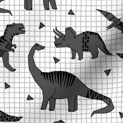 dinos // charcoal kids baby boys grid nursery