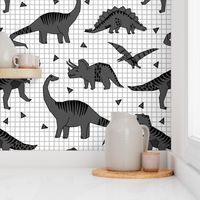 dinos // charcoal kids baby boys grid nursery