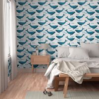 whales // turquoise whales baby nursery sweet fabric ocean animals cute whale fabric andrea lauren design