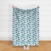 whales // turquoise whales baby nursery sweet fabric ocean animals cute whale fabric andrea lauren design