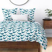 whales // turquoise whales baby nursery sweet fabric ocean animals cute whale fabric andrea lauren design