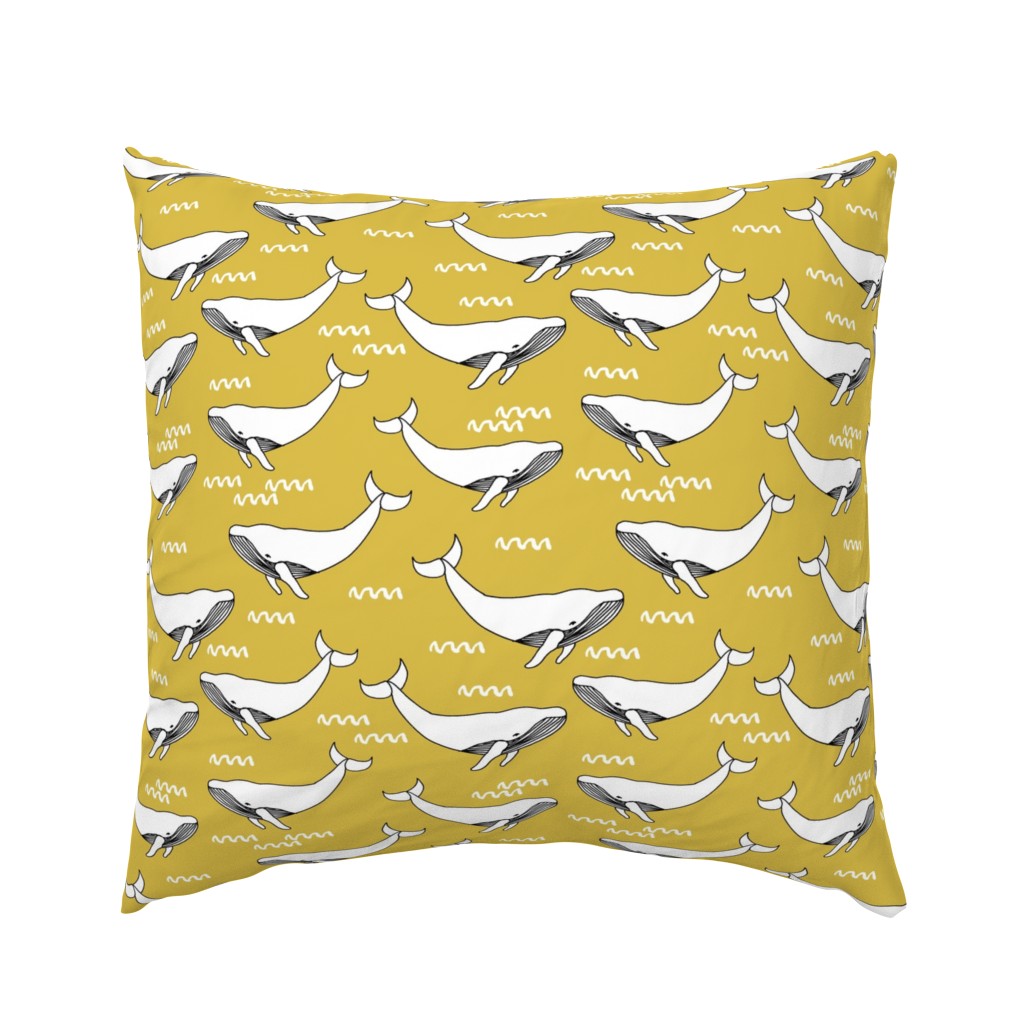 whales // yellow mustard yellow fabric whales fabric whale design simple scandi kids nursery fabric andrea lauren design andrea lauren