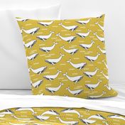 whales // yellow mustard yellow fabric whales fabric whale design simple scandi kids nursery fabric andrea lauren design andrea lauren