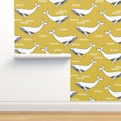 whales // yellow mustard yellow fabric whales fabric whale design simple scandi kids nursery fabric andrea lauren design andrea lauren