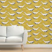 whales // yellow mustard yellow fabric whales fabric whale design simple scandi kids nursery fabric andrea lauren design andrea lauren