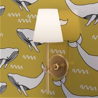 whales // yellow mustard yellow fabric whales fabric whale design simple scandi kids nursery fabric andrea lauren design andrea lauren