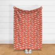 whales // orange cute kids animals ocean orange fabric baby nursery baby design