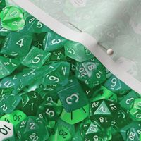 a sea of green dice