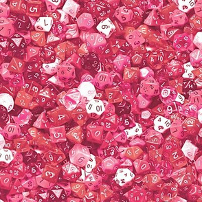 a sea of pink dice