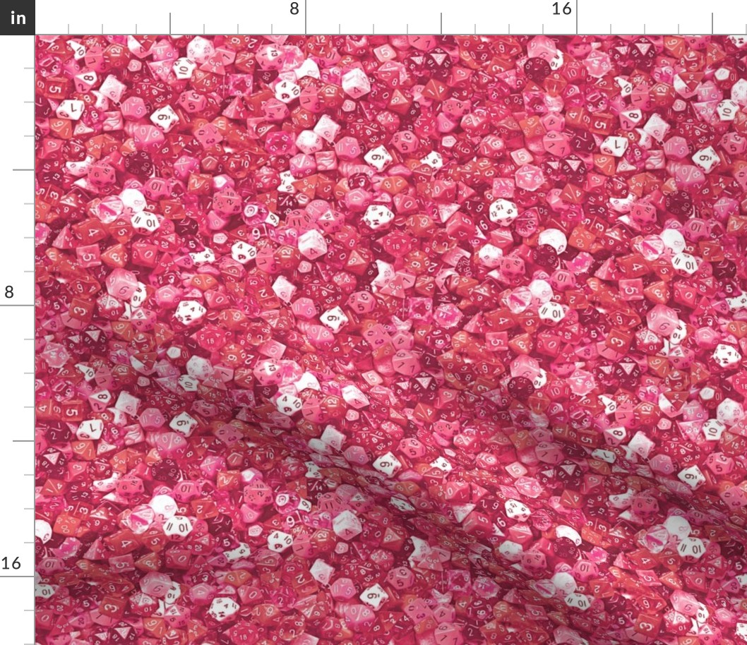 a sea of pink dice