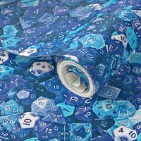 a sea of blue dice