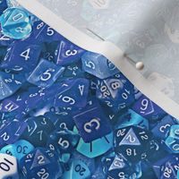 a sea of blue dice