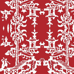 Escher pagoda-carmine red