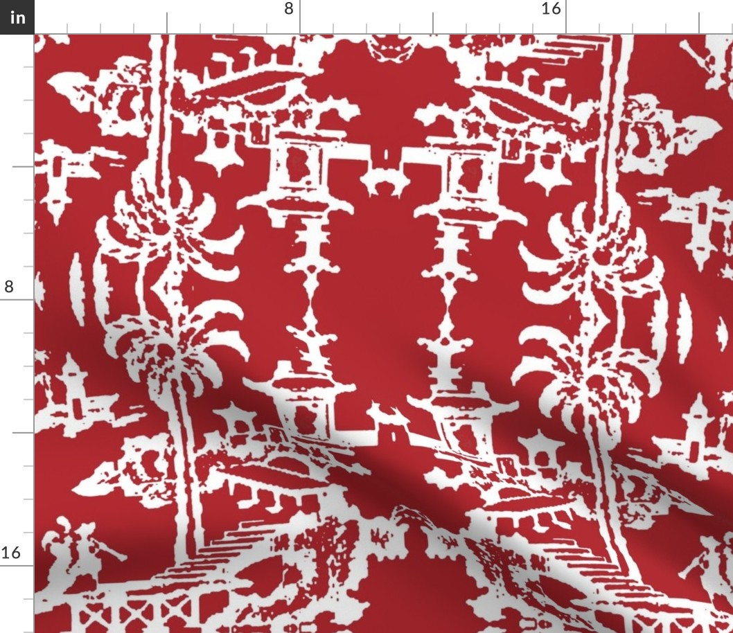 Escher pagoda-carmine red