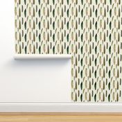 Luxe Feathers in Green Jay on Linen