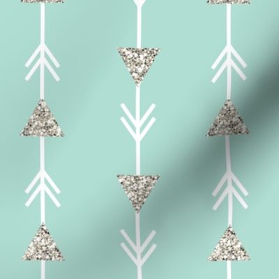 aqua climbing arrows  + silver sparkle