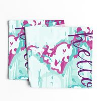 Hello World Baby Blanket or Swaddle // radiant orchid