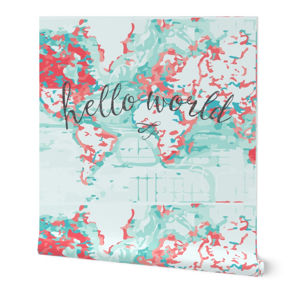 Hello World Baby Blanket or Swaddle // coral