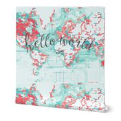 Hello World Baby Blanket or Swaddle // coral