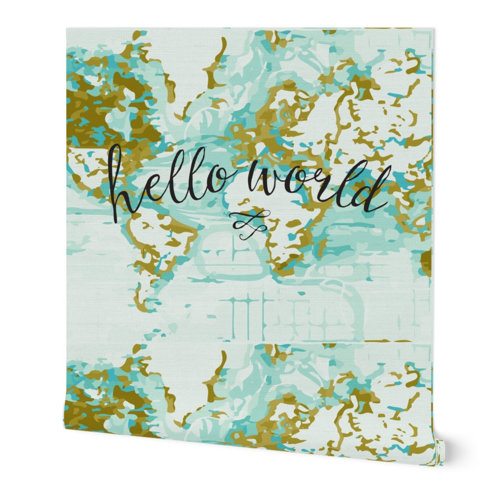 Hello World Baby Blanket or Swaddle // mustard