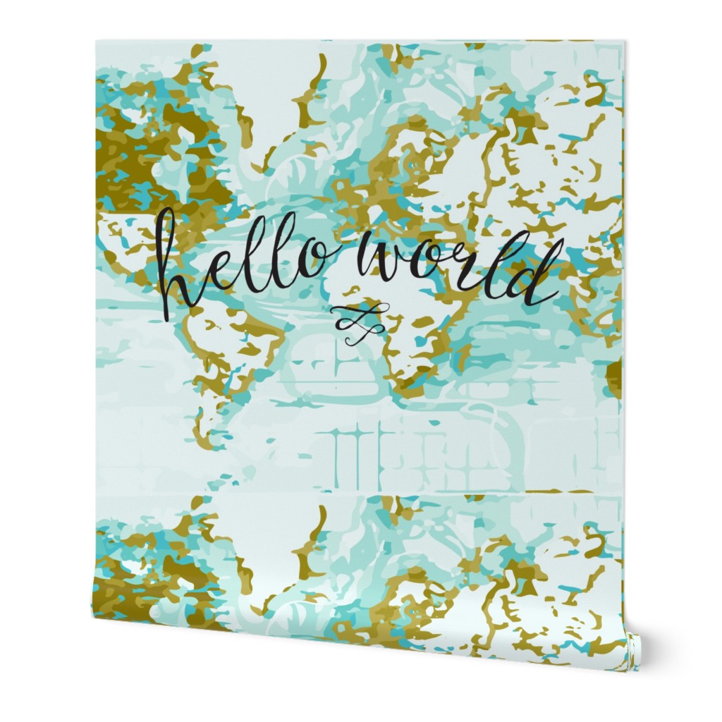 Hello World Baby Blanket or Swaddle // mustard