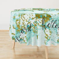 Hello World Baby Blanket or Swaddle // mustard