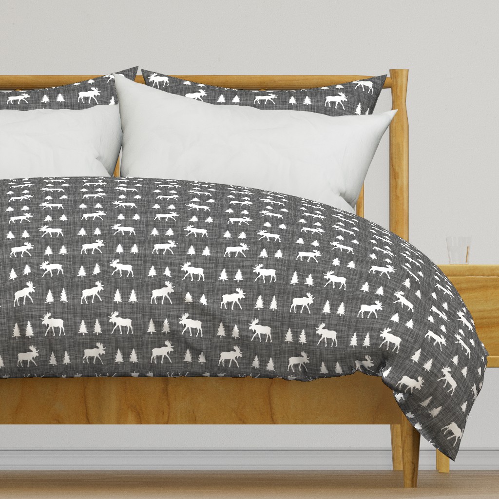 moose trot // on charcoal linen