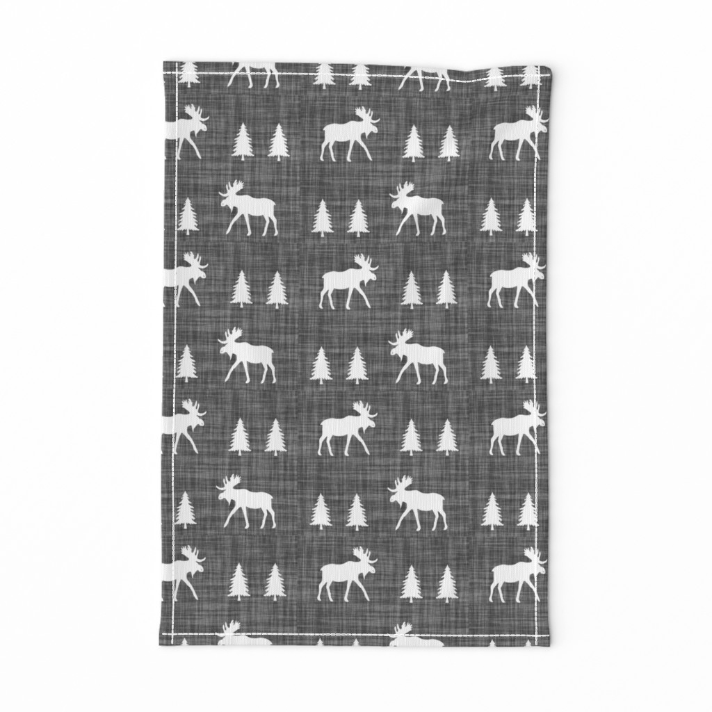 moose trot // on charcoal linen