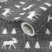 moose trot // on charcoal linen