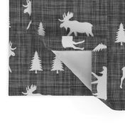 moose trot // on charcoal linen