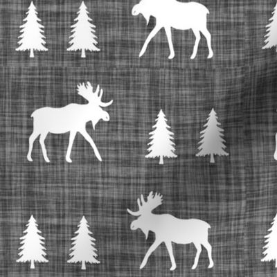 moose trot // on charcoal linen