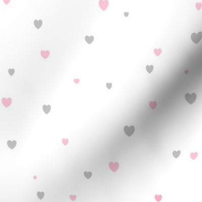 Pink and grey hearts