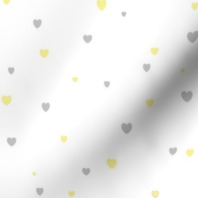 Yellow and grey hearts