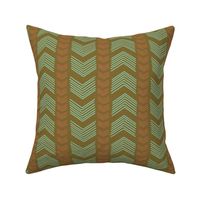 Herringbone Stripe in Coral and Mint