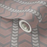 Herringbone Stripe in Cashmere and Pink