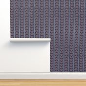 Herringbone Stripe in Navy and Coral