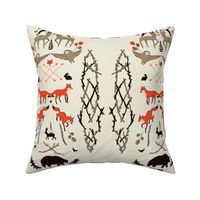 Woodland Ornamental - Cream, Red, Brown