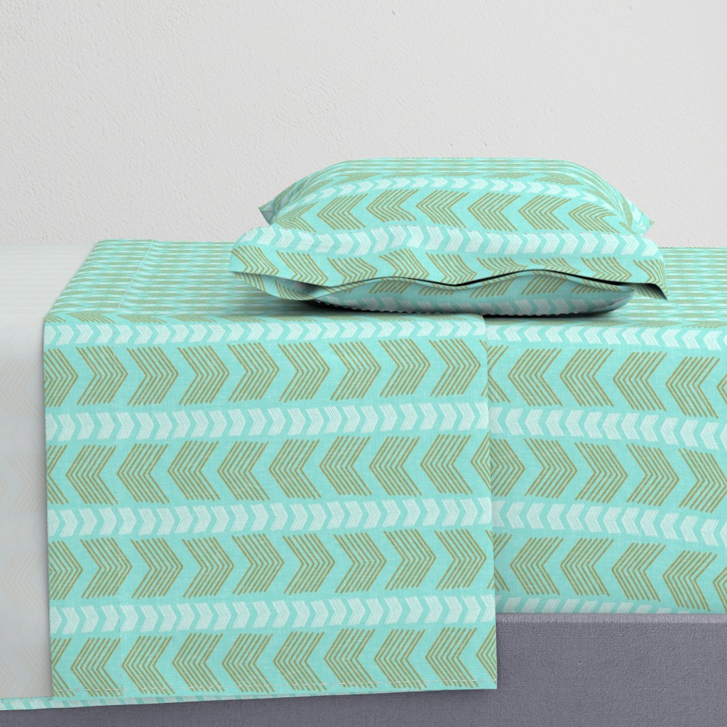 Herringbone Stripe in Aqua