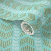 Herringbone Stripe in Aqua