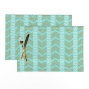 Herringbone Stripe in Aqua