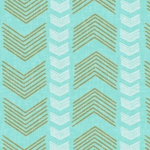 Herringbone Stripe in Aqua