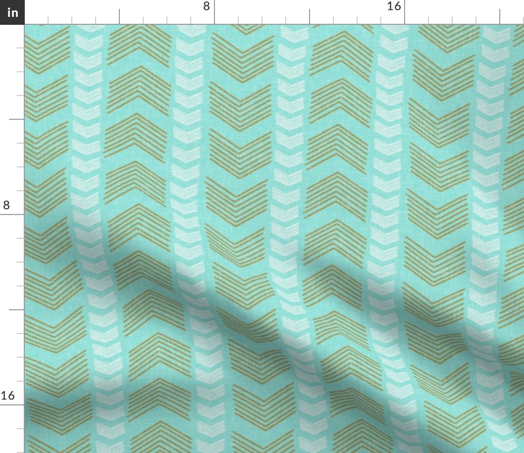 Herringbone Stripe in Aqua