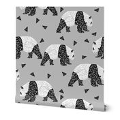 Geometric Panda - Slate and Black 