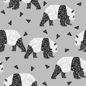 Geometric Panda - Slate and Black 