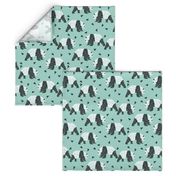 Geometric Panda - Pale Turquoise by Andrea Lauren 