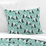 Geometric Panda - Pale Turquoise by Andrea Lauren 