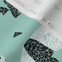 Geometric Panda - Pale Turquoise by Andrea Lauren 