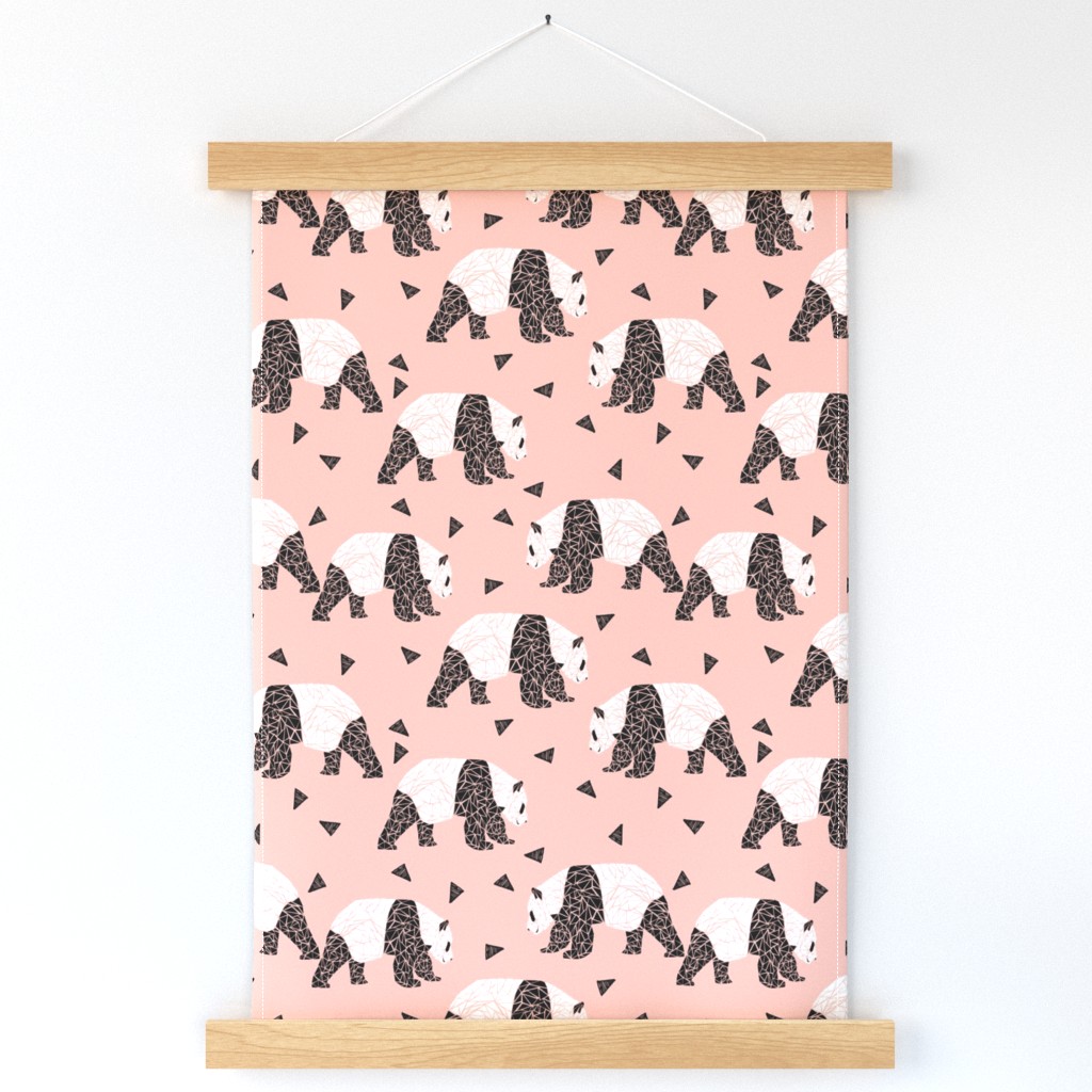 Geometric Panda - Pink by Andrea Lauren 