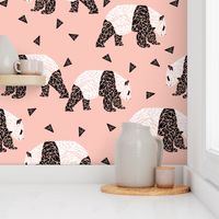 Geometric Panda - Pink by Andrea Lauren 